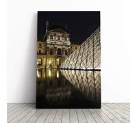 The Louvre Pyramid Paris France Vol.2 Canvas Print | Gallery Wrapped 30mm Frame Wall Art | 20x14 inches | Ready to Hang | Modern Picture | Living Room Bedroom Lounge Office