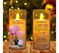The Love Between Mother and Daughter is Forever, Personalized Mother Daughter LED Candles Night Light, Custom Name Mothers Day Christmas Mom Candles Lamp Gifts for Mom Mama from Daughter (style08)