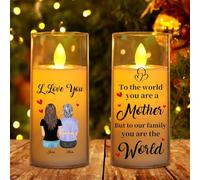 The Love Between Mother and Daughter is Forever, Personalized Mother Daughter LED Candles Night Light, Custom Name Mothers Day Christmas Mom Candles Lamp Gifts for Mom Mama from Daughter (style01)