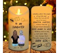 The Love Between Mother and Daughter is Forever, Personalized Mother Daughter LED Candles Night Light, Custom Name Mothers Day Christmas Mom Candles Lamp Gifts for Mom Mama from Daughter (style15)