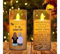 The Love Between Mother and Daughter is Forever, Personalized Mother Daughter LED Candles Night Light, Custom Name Mothers Day Christmas Mom Candles Lamp Gifts for Mom Mama from Daughter (style05)