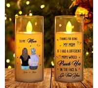 The Love Between Mother and Daughter is Forever, Personalized Mother Daughter LED Candles Night Light, Custom Name Mothers Day Christmas Mom Candles Lamp Gifts for Mom Mama from Daughter (style09)