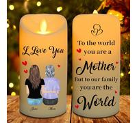 The Love Between Mother and Daughter is Forever, Personalized Mother Daughter LED Candles Night Light, Custom Name Mothers Day Christmas Mom Candles Lamp Gifts for Mom Mama from Daughter (style11)
