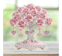 The Love Between Mother and Her Kids Personalized 2D Flat Rose Mother Tree Acrylic Plaque Custom Heart Name Family Tree Plaque Mothers Day Flower Sign Mom Gift from Daughter for Birthday