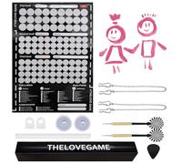 The Love Game Scratch Off 104 Positions Challenge Love Game Poster Reusable Creative Date Scratch Off Poster with Hanging Flagpole and 2 Darts，for Date Night Anniversary for Couples Wedding Gifts