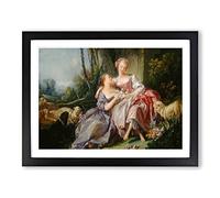 The Love Letter By Francois Boucher Classic Painting Framed Print | A2 Black Framed Wall Art | Ready to Hang | Classic Love Picture | Living Room Bedroom Lounge Office
