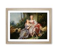The Love Letter By Francois Boucher Classic Painting Framed Print | A4 Oak Framed Wall Art | Ready to Hang | Classic Love Picture | Living Room Bedroom Lounge Office