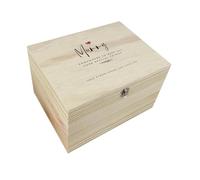 The Lovely Keepsake Company Personalised Any Name/Message Red Heart Wooden Memory Box | Mother's Day, Anniversary, Birthday Gift | W26 x D18.9 x H15.5cm