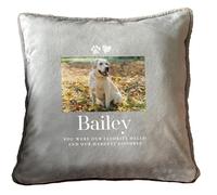 The Lovely Keepsake Company Personalised Pet Memorial Ashes Faux Fur Cuddle Cushion - Custom Message & Photo | Sympathy Gift for Pet Loss | 40cm x 40cm