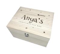 The Lovely Keepsake Company Personalised Santa Leigh Christmas Eve Box | Custom Name | Pine Wood Box with Metal Hinges & Clasp | Christmas Eve Gift | W30cm x D22.9cm x H18cm