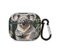 The Lovely Koala Bluetooth Earbuds Case Cover Full Body Shockproof Protection Hard Case Support Wireless Charging with Keychain Personalized Gift for AirPods 3