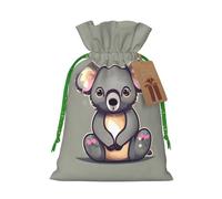 The Lovely Koala Print Drawstring Pouches For Gifts,Reusable Fabric Gift Bags,For Holiday And Party Presents