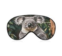 The Lovely Koala Travel Eye Mask Blackout Eye Mask for Sleeping Airplane Eyemask with Adjustable Strap Sleep Masks for Women Men Soft Night Blindfold Eyemask