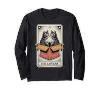 The Lovers Cuddling Cats Funny Tarot Card Cat Long Sleeve T-Shirt