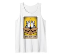 The Lovers Cuddling Cats Funny Tarot Card Cat Tank Top