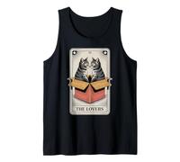 The Lovers Cuddling Cats Funny Tarot Card Cat Tank Top