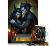 The Lovers - Fantasy Couple Tarot Jigsaw Puzzles 1000 Pieces for Adults Memory Boost Warm Time Image Assembly Fine Art Piece (38x52cm)