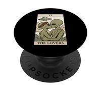 The Lovers Funny Couple Alien Tarot Card Occult PopSockets Adhesive PopGrip