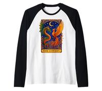 The Lovers Phoenix Dragon Vintage Tarot Card Rebirth Fantasy Raglan Baseball Tee