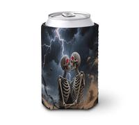 The Lovers Skull Can Cooler Sleeve Personalized Collapsible Insulated Can Cooler Drink Holder Standard Reusable Neoprene Insulated Can Sleeve for Cold Beverages Hot Drink