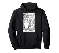 The Lovers Tarot Card Couple Retro Comic Book Garden Of Eden Pullover Hoodie