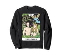 The Lovers Tarot Card Couple Retro Comic Book Garden Of Eden Sweatshirt