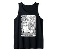 The Lovers Tarot Card Couple Retro Comic Book Garden of Eden Tank Top