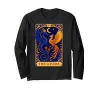 The Lovers Tarot Card Dragon Phoenix Astrology Crescent Moon Long Sleeve T-Shirt