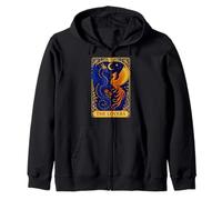 The Lovers Tarot Card Dragon Phoenix Astrology Crescent Moon Zip Hoodie