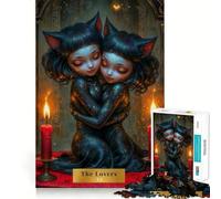 The Lovers Tarot Card Jigsaw Puzzles for Adults 1000 Piece Memory Boost Cozy Time Pattern Assembly Santa Wish List (38x26cm)
