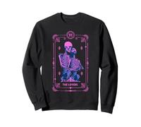 The Lovers Tarot Card Occult Astrology Skull Pink Sweatshirt