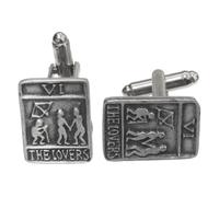 The Lovers Tarot Card Pewter Cufflinks Mens Wedding Jewellery Novelty T-Bar Personalised Gift Box Option CL 504