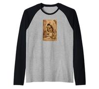The Lovers Tarot Card Scrapbook Design Raglan Baseball Tee