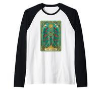 The Lovers Tarot Card Skeleton Roses Mystic Occult Symbol Raglan Baseball Tee