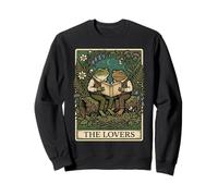 The Lovers Tarot Card Vintage Frog Reading Book Cottagecore Sweatshirt