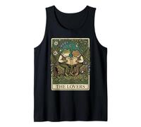 The Lovers Tarot Card Vintage Frog Reading Book Cottagecore Tank Top