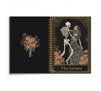 The Lovers Tarot Notebook Journal for Women - A5 Spiral Notebook with Dark Mystic Spells Skull Design, Vintage Witchy Journal, Gothic Office & School Supplies, Unique Gifts for Birthday, Christmas