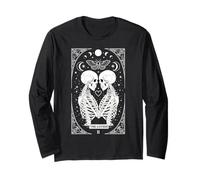 The Lovers Vintage Tarot Card Astrology Goth Halloween Women Long Sleeve T-Shirt