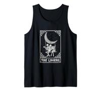 The Lovers Vintage Tarot Card Gothic Halloween Skeleton Moon Tank Top