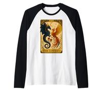 The Lovers Vintage Tarot Card Phoenix Dragon Fantasy Lover Raglan Baseball Tee