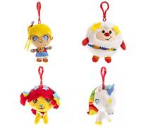 The Loyal Subjects Rainbow Brite 4-Pack Set with Rainbow Brite, Twink, Starlite, Puppy Brite 4-inch Plush Backpack/Keychain Clip-Ons