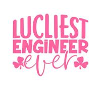 The Luckiest Engineer Ever Lettering Stickers 41x49.2cm Art Decoration Pink