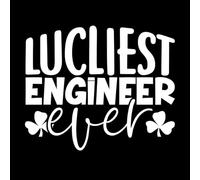 The Luckiest Engineer Ever Lettering Stickers 49.2x59cm Wall beautification White