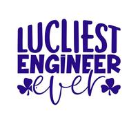 The Luckiest Engineer Ever Wall Vinyl Sticker Decor 41x49.2cm Glass Stickers DarkBlue