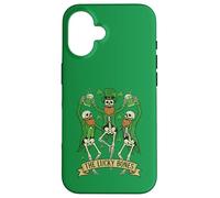 The Lucky Bones St. Patricks Day 2026 Dancing Skeletons Case for iPhone 16