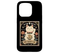 The Lucky Cat Maneki Neko Japanese Tarot Card Witchy Moon Case for iPhone 15 Pro