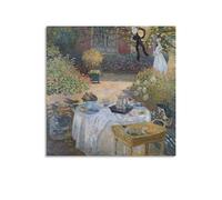 The Luncheon Monet's Garden at Argenteuil, C.1873 by Claude Monet Wall Art Prints Poster Canvas Painting Poster Wall Art Decorative Picture Prints Modern Decor 16x16inch(40x40cm)