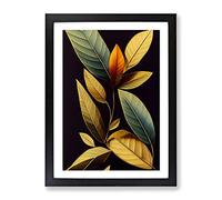 The Lush Leaves Framed Print | A3 Black Framed Wall Art | Ready to Hang | Modern Floral Picture | Living Room Bedroom Lounge Office