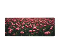 The Lush Little Red Flowersfloral Print Mousepad Laptop Keyboard Mat Large Mouse Pad With Stitched Edges Long Non-Slip Rubber Base Spring Desk Pad For Office Home Desk Decor, 31.5" X 11.8"