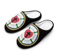 The Luther Rose Flannel Slippers For Men Memory Foam Soft Warm Home Shoes Print 9-10（42-43）